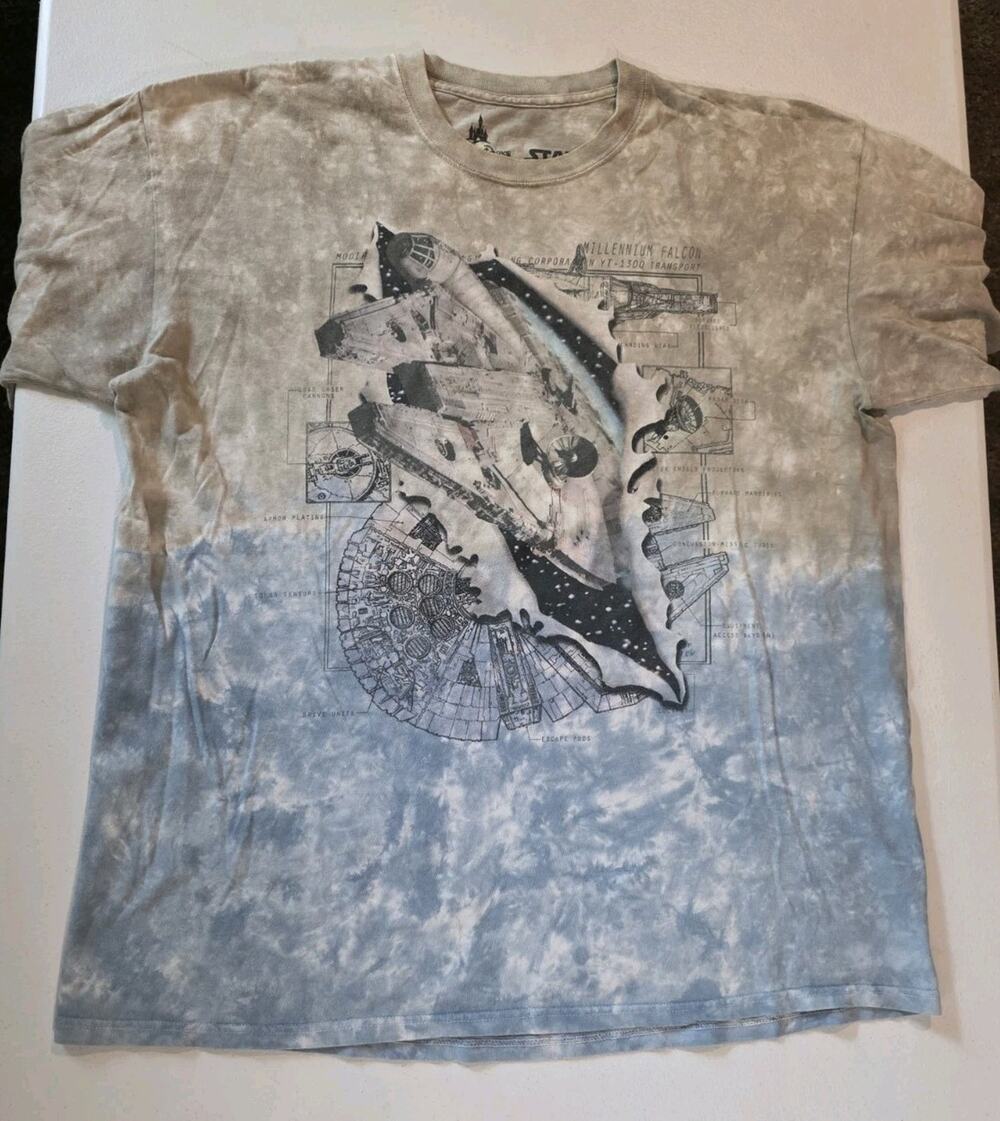 Disney Parks Star Wars Millennium Falcon Tie Dye Shirt X-large Logo